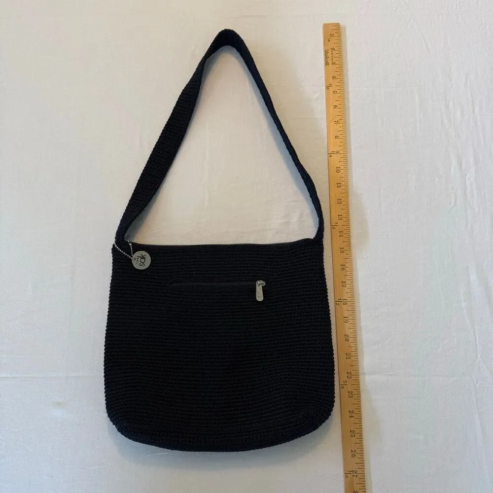 The Sak Navy Blue Crochet Shoulder Bag | Knit Hobo Purse | Zipper Closure - Picture 7 of 12